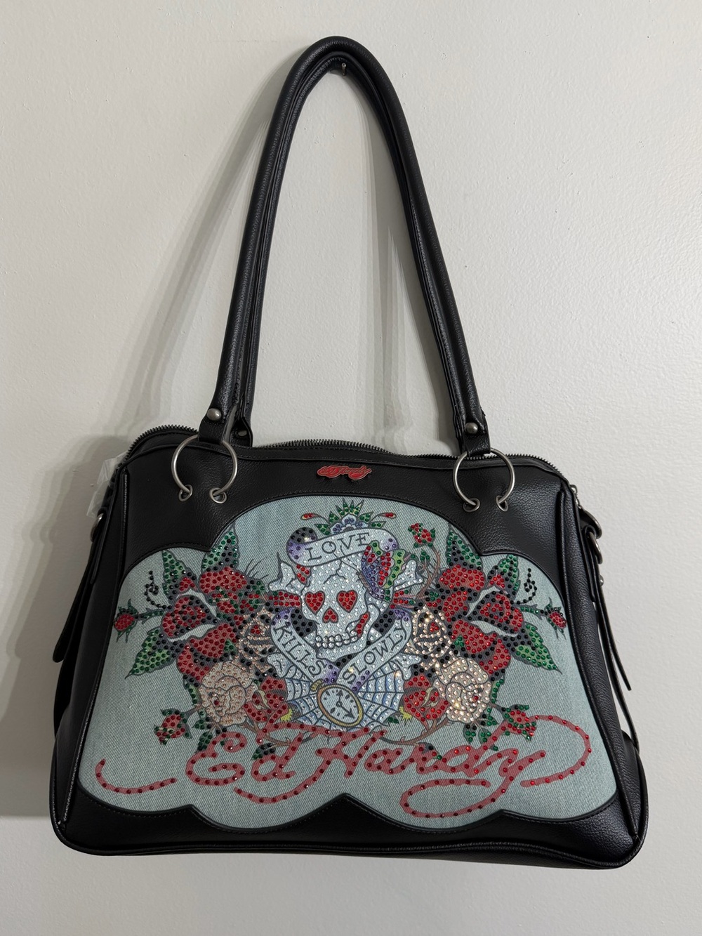 Ed Hardy "Love Kills Slowly" Satchel Bag